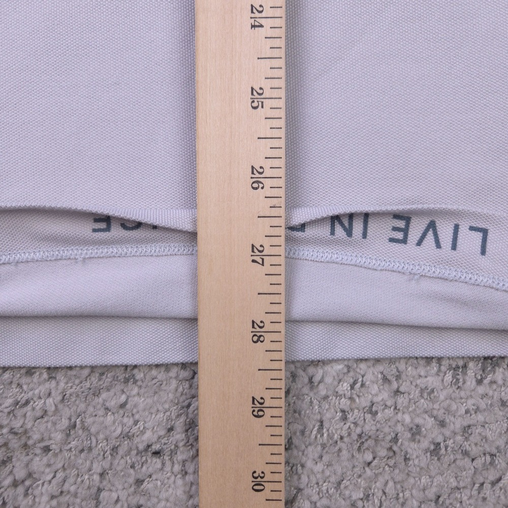 Lululemon Polo Shirt Mens Medium Tech Pique Striped Short Sleeve Gray Knit GUC - Picture 7 of 7